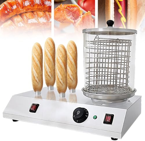 KJHYYPP Vaporiera elettrica Professionale per Hot Dog, vaporiera in Acciaio Inox, scaldapane, per Hot Dog, involtini di Uova, Salsicce