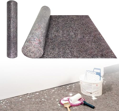 XINZI Malervlies 1m x 50m Malerfliesrolle Abdeckvlies mit PE Beschichtung, Anti-Rutsch Schutzvlies Schutzvlies Abdeckfolie für Malerarbeiten, 180g Abdeckflies auf Rolle (10 Rollen, 500m²)
