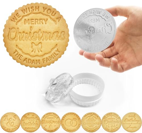 Timbro per biscotti di Natale personalizzato con 6 formine Stampo per biscotti personalizzati Stampi per biscotti di Natale Stampi per biscotti con nome