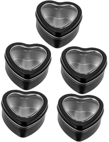 KOMBIUDA 5pezzi Scatole Di Metallo Forma Di Cuore Eleganti Contenitori Riutilizzabili Per Dolci Caramelle e Regali Per Matrimoni e Occasioni Speciali