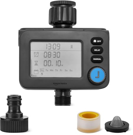 Amazon Basics - Temporizador de riego de Manguera de una Sola Salida, 1 Paquete