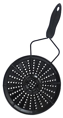 Plaque Diffuseur de Chaleur Adaptateur à Induction en Émail, Noir | Casseroles Non Induction et Pots Céramiques, Cuisson Uniforme, Poignée Pratique, Usage sur Plaques et Cuisinières