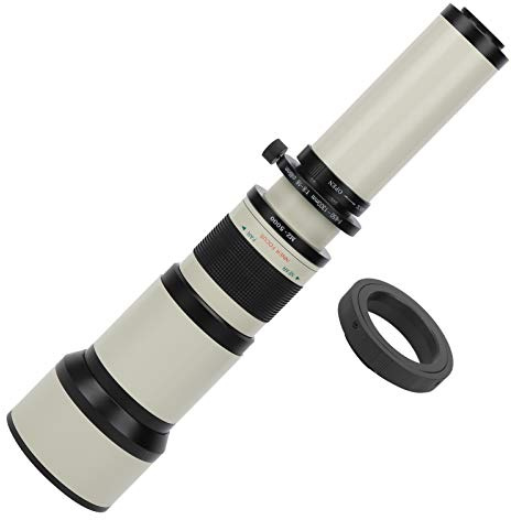 RASTKY Téléobjectif Manuel 650-1300 Mm F8-F16 avec Adaptateur pour Appareils Photo à Monture AF – Idéal pour la Photographie Animalière et Sportive, Compatible avec A58/A68 et Plus