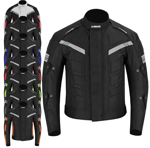 LIMA MOTO Men’s Motorcycle Motorbike Jacket 4 Season Cordura Textile Biker Jacket Waterproof Windproof with CE Armor, Air Vents & Removable Thermal Liner