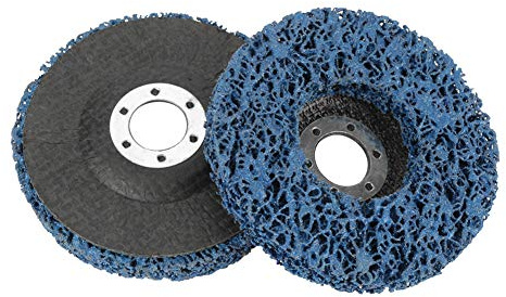 Poly-Streifen-Radscheibe, 115 mm, hochwertiges, langlebiges blaues Schleif- und Polierwerkzeug für Stahl, Aluminium, Kupfer, Kunststoff, Holz, Stein, Beton, 2 Stück