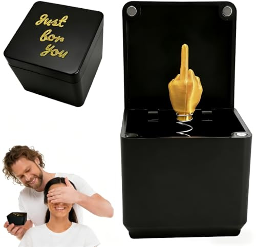 Zeeorymn Middle Finger in a Box,Funny Middle Finger Gift Box for Men & Women,Perfect Secret Santa Gifts for Office Desk & Home Decor