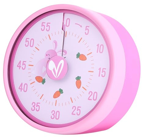 Temporizador de Cocina mecánico y magnético CHICGADGETS, Alarma Sonora, Temporizador magnético, Temporizador de Cocina para la Escuela y el Aula, 3 diseños: Astronauta, Lima, Conejo, 60 Minutos