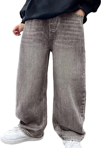 Générique Jean Baggy Ado Garçon en Denim Large Décontracté avec Multiples Poches Vintage Loose Fit Cargo Bootcut Skateboarder Jeans Y2k Streetwear Printemps Jogging
