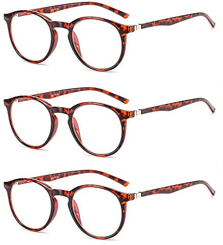 Suertree Anti Blue Light gafas de lectura 3 paquete ayuda visual gafas ópticas gafas de lectura para damas hombres JH251 1.5X