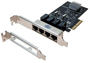 Carte pcie 4X Switch 4 ports Gigabit + low profile