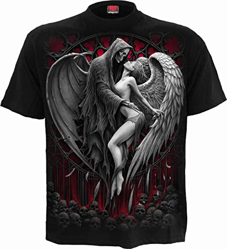 Spiral Forbidden Hombre Camiseta Negro 100% algodón Regular
