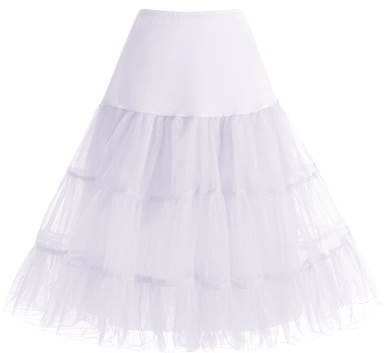 Bbonlinedress Vintage Womens 50s Underskirt White Crinoline Skirt Rockabilly Tutu Skirt Petticoat Pettiskirt White M