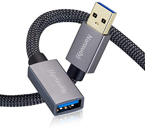 Nanxudyj USB 3.0 Extension Cable 5M,Usb Extender Cable Type A Male to A Female Data Transfer Cord 5Gbps for Playstation,Xbox,Oculus VR, USB Flash Drive,Card Reader,Hard Drive,Keyboard,Printer