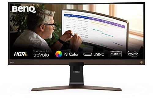 BenQ UltraWide Curved Monitor EW3880R (38 Zoll 21:9, 3840 x 1600, IPS, P3-Farbraum, USB-C-Laden, DP / HDMI, Höhenverstellbar), MacBook kompatibel