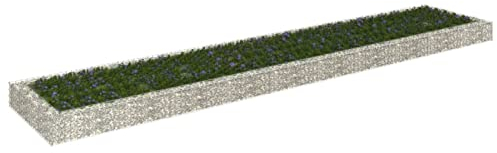 Gecheer Gabionen-Hochbeet Steinkorb Pflanzkübel Gabionen-Pflanzgefäß Verzinkter Stahl 500x100x20 cm