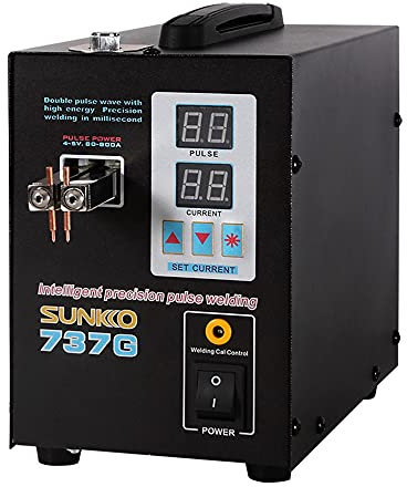 Saldatrice Professionale a Batteria, saldatrice a Punti S737G, saldatrice a Batteria e Stazione di Saldatura a impulsi Portatili, 2800 W, Doppia modalità a Doppio impulso