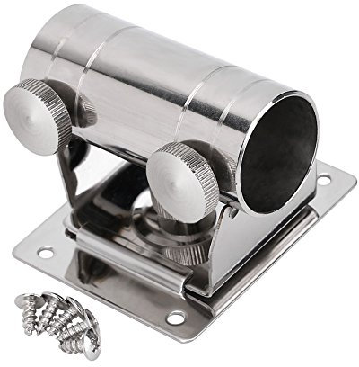 High Strength Metal Umbrella Stand, Adjustable Stainless Steel Base Bracket Detachable Deck Holder Bench Clip Beach Chair Clamp Mount for Fishing Box Camping Trips Outdoor Universal Accessories