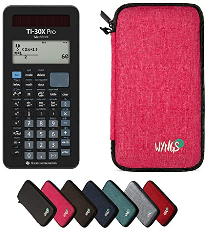 TI-30X Pro MathPrint inkl. WYNGS Schutztasche Pink - Wissenschaftlicher Taschenrechner - Basic Set
