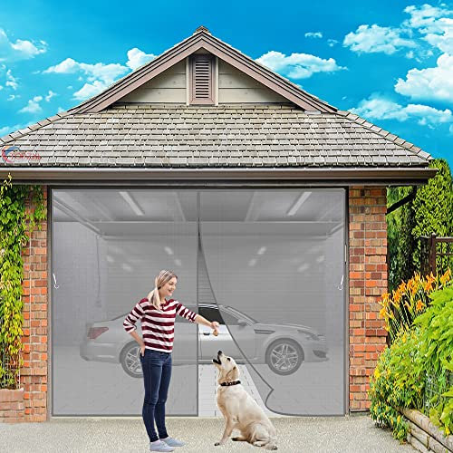 Magnetic Fly Screen Door, 300x190cm Chain, Full Size, Heavy Duty Curtain, Pet Friendly, for House, French Doors - Gray Z