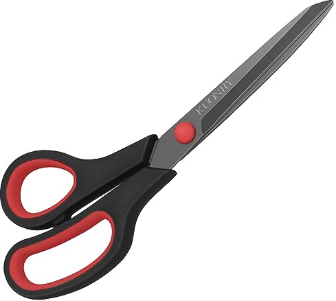 KUONIIY Ultravass titanbelagd sax med bekväma, mångsidiga handtag, svart röd, 19,5 cm
