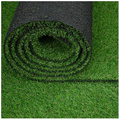 MDEKOR Alfombra de césped artificial para exteriores, césped artificial, resistente a la intemperie, alfombra de césped verde, 40 cm x 200 cm, para balcón, suelo permeable al agua con drenaje de pelo