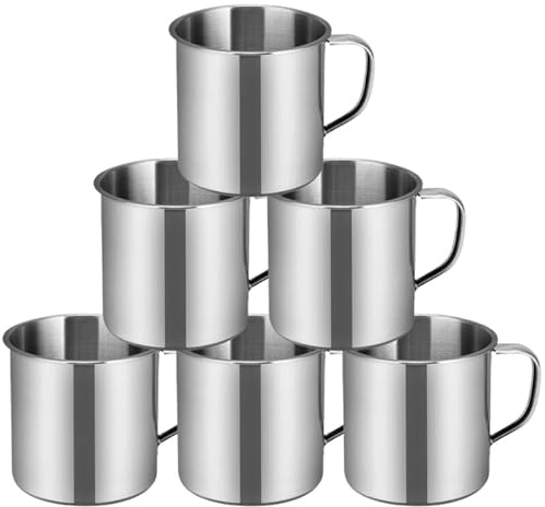 6pcs Stainless Steel Cups for Boy Girl Unbreakable Drinking Mugs for Kindergarten Lightweight for Travel Camping and Picnics Smooth Edges for Safety