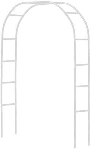 Arche Jardin en Metal Arche À Rosier pour Plante Grimpante Metal Arceau À Rosiers Plantes Tour Terrasse Extérieure Plante Escalade Décorative Arche De Mariage Fleurs Décorations(White,A-High Arch)