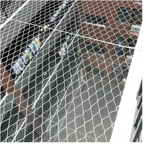 Drahtgitter Verzinkt Flexibles Edelstahl-Seilnetz, 2 Mm Drahtdurchmesser, Maschenloch 10 Cm, Pflanzenkletternetz, Diebstahlschutz- Und Absturzsicherungsnetz For Fenster Und Terrasse ( Color : Silver-2