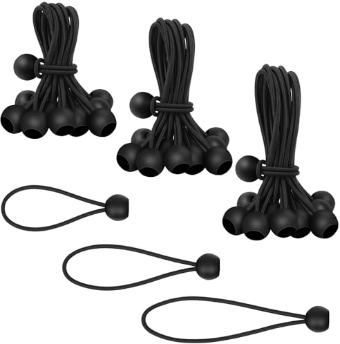SEPGLITTER Spanngummis mit Kugel Planenspanner, 30 Stück Schwarze Robuste Gummispanner Zeltgummis zum Festzurren von Planen, Überdachungen, Campingzelten, Ladungshaltedrähten, Schläuchen (10/15/20 cm)