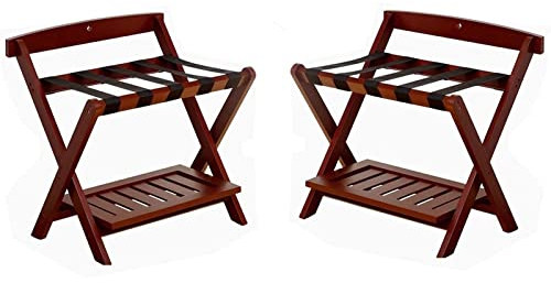 Gepäckablage, Kofferständer aus Holz, 2er-Set – Ablage für Reisetaschen, Möbeltablett, tragbarer Klapphocker, für den Gepäckständer im Schlafzimmer, Gästezimmer, Zuhause, 60 x 50 x 65 cm Star of Light