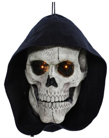 Horror-Shop Totenschädel Türdeko mit Licht & Sound