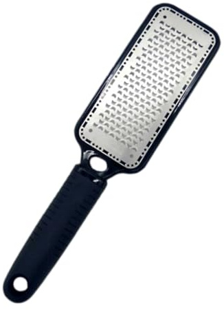 FRCOLOR Lijadora de Acero Inoxidable para Pies Negro Cómoda y Funcional para Eliminar Callos y Epidermis Muerta Mango Abs Adecuado para Pedicura en Casa