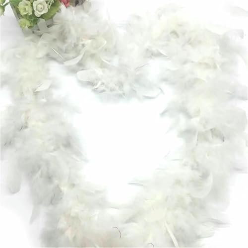 2m Federboa Weihnachtsbaum Dekoration Federn Hochzeit Schal Weiß Federboa Band Federn Kleid Girlande Dekorativ-weiß