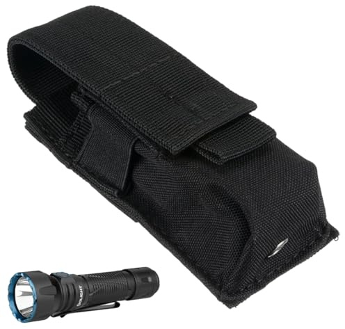 AOEVUIR Taktische Taschenlampen Holster aus Nylon Gürteltasche für Outdoor-Jagd Camping Wandern Passend für Taschenlampen von 12-15 cm Länge und 3.4 cm Kopfdurchmesser