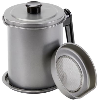Carafe Filtrante à Huile Pot de filtre à huile en acier inoxydable 1.4/1,7 l, grande capacité, séparateur de graisse, pichet, filtre à graisse, réservoir de stockage, outil de cuisine Pour La Cuisine(