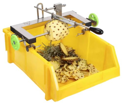 Pelador de piña, espaciado ajustable y doble poste retráctil para un corte rápido y sin residuos, ideal para uso doméstico y comercial