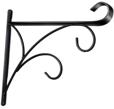 COOPHYA Crochet Suspendre Pour Pot De Fleurs Noir 25.4 Cm Support Mural Pour Jardinière Décoration Extérieure Accroche Pot Fleur Suspendu Support Robuste Pour Plantes