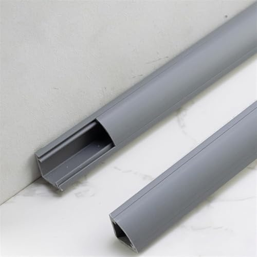 canalina passacavi Spegnicavi angolare/Tracciacavi, canalina copricavi autoadesiva per battiscopa a parete, soffitto, canaletta per cavi in ​​moquette per pavimento (Grigio, 11x11mm(4/9x4/9 in))