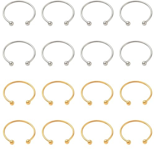 SUNNYCLUE 1 Box 20 Stück Perlen Drehring Perlen Zappelring Verstellbar Offen Edelstahl Gold/Silber Abstandshalter Für Heimwerker Basteln Schmuckherstellung Zubehör Hochzeit Party Gastgeschenke
