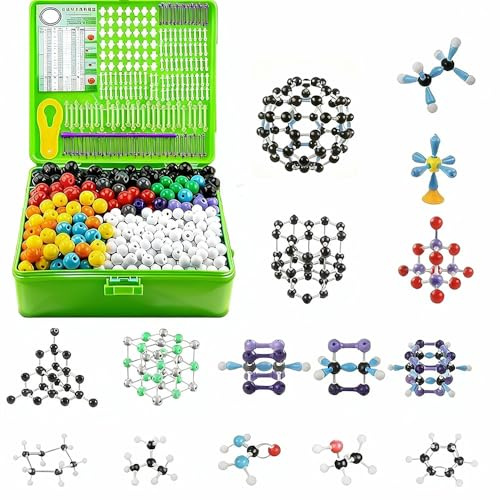 Kit Modello Molecolare, Atom Link Modello Chimica Set,Atom Molecular Models Links 791 pezzi con atomi, legami e orbite, per l’apprendimento della Chimica molecolare Organica inorganica