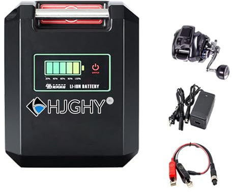 HJGHY 14.4v 6800mah, Batteria al Litio per verricello Elettrico da 14,8 V, 7500 mAh, 15000 mAh, 20000 mAh, Batteria per Mulinello da Pesca da 14,4 V, 14,8 V, batterie per Canna da Pesca