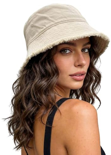 CLAPE Bucket Hat Damen Baumwolle Faltbar Weiche Sonnenhut Anglerhut | Leicht,Einfarbig Sonnenschutz Sommerhut für Angeln,Alltag,Casual Look,Strand,Outdoor,Reisen