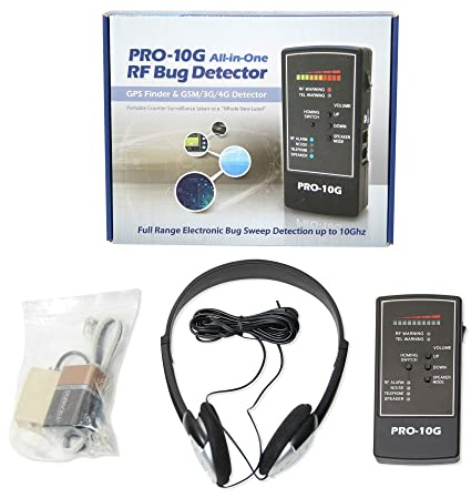 Spy-Hawk Security Pro-10G Bug Detector - Find GPS Tracker & Wireless Camera - Anti Spy Detector - Audio Bug Sweeping Device - Hidden GPS Tracking Finder - Cam Finder by Spy Associates Security