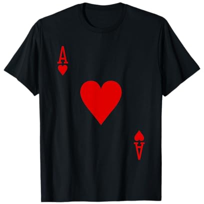 ACE OF HEARTS T-Shirt Spielkarte Halloween-Kostüm T-Shirt