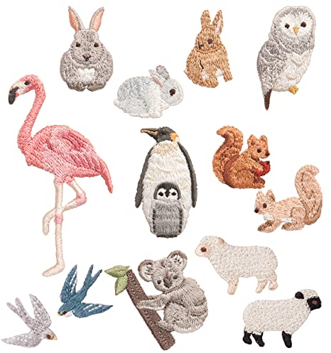 Tier Patches zum Aufbügeln 9 Stück Bestickte Aufnäher für Hosen Jeans Hemden Kleidung und Handarbeiten