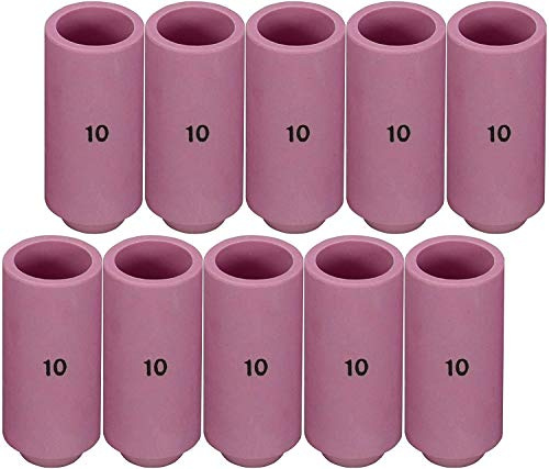 RIVERWELD TIG-munstycken av aluminiumoxid med keramiskt skydd 10 10N45 D16,0 x 47mm passar DB PTA SR WP 17 18 26 TIG-svetsbrännare 10pk