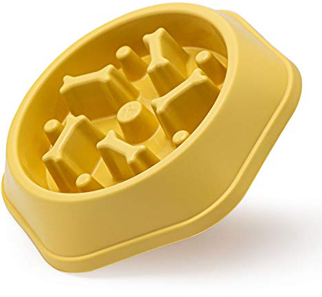 Hundenapf Hund Langsame Feeder Schüsseln Bloat Stop Food Bowl Interaktives Puzzle Gesunde Essschale(gelb)