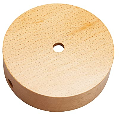 Mextronic Baldachin-Natur 1-flammig/Lampen-Baldachin aus Holz, Ø 100 mm