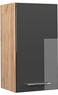 Vicco Hängeschrank Fame-Line, Anthrazit Hochglanz, 40 cm | MDF-Front · Soft-Close · 2 Einlegeböden · Metallgriffe · ✓ Praktischer Stauraum