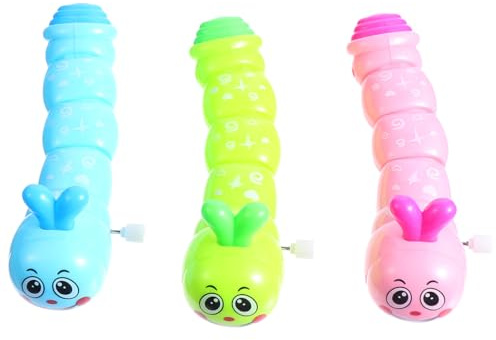 SAFIGLE 3 Stück Aufziehspielzeug Raupe: Lustige Uhrwerk-Raupen Für Kinder, Kreatives Lernspielzeug, Partygeschenke Für Jungen Und Mädchen, Osterdeko, 14 X 4 X 3 cm